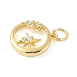 925 Sterling Silver Pave Clear Cubic Zirconia Ring with Star Pendants&nbsp;LS-STER-R013-10G
