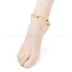 Brass Enamel Charm Anklets&nbsp;AJEW-AN00320