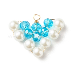 Electroplate & Pearlized Glass Beads Pendants&nbsp;PALLOY-JF01248