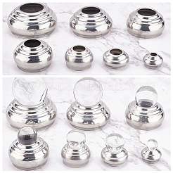 7Pcs 7 Style 201 Stainless Steel Spheres Pedestals Flagpole Base&nbsp;AJEW-GA0003-67