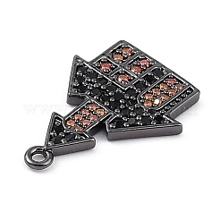 Rack Plating Brass Cubic Zirconia Pendants&nbsp;KK-D031-05B