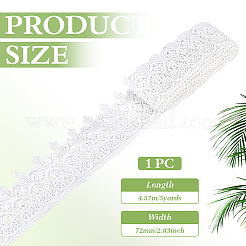 Flower Pattern Cotton Embroidery Ribbon&nbsp;OCOR-WH0078-553B