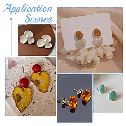 50Pcs 5 Styles Brass Studs Earrings Finding&nbsp;KK-UN0003-33