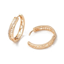 Brass Micro Pave Cubic Zirconia Hoop Earrings for Women&nbsp;EJEW-M238-32KCG