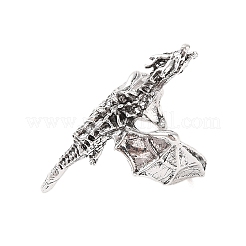 Dragon Alloy Open Cuff Rings for Women Men&nbsp;RJEW-A045-02AS