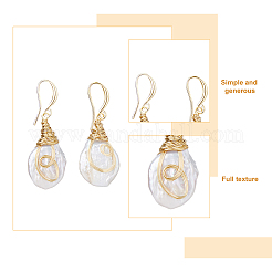 1 Pair Nuggest Natural Pearl Dangle Earrings&nbsp;EJEW-FI0001-89