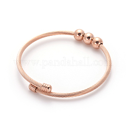 304 Stainless Steel Torque Bangle Sets&nbsp;BJEW-L642-15