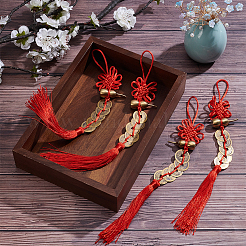 4Pcs Polyester Tassel & Chinese Knot Pendant&nbsp;HJEW-UN0001-31