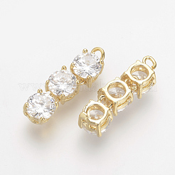 Brass Cubic Zirconia Pendants&nbsp;X-KK-R015-111G