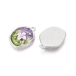Rack Plating Alloy Rhinestone Enamel Pendants&nbsp;ENAM-N065-08P