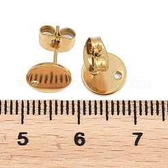Ion Plating(IP) 304 Stainless Steel Stud Earring Findings&nbsp;STAS-P198-25-8mm-G
