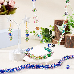 1 Strand Handmade Lampwork Inner Flower Rondelle Beads Strands&nbsp;LAMP-TA0002-72D