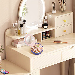 Round PU Leather & Plastic Jewelry Set Storage Box&nbsp;CON-TAC0014-06C