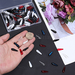 100Pcs 5 Colors Baking Paint Transparent Glass Pendants&nbsp;FIND-SC0023-47B