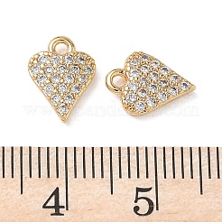 Valentine's Day Brass Micro Pave Clear Cubic Zirconia Charms&nbsp;KK-D261-06G