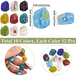 120Pcs 10 Colors Handmade Gold Sand Lampwork Beads Strands&nbsp;LAMP-PA0001-13