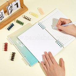 18Pcs 9 Colors 5-Ring Plastic Loose Leaf Book Binder Hinged Rings&nbsp;FIND-CP0002-34