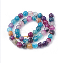 Natural Striped Agate/Banded Agate Beads Strands&nbsp;G-S281-51L-6mm