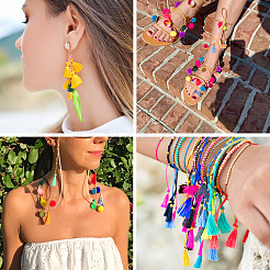110Pcs 11 Colors Polyester Tassel Pendants&nbsp;FIND-TA0002-44