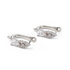 Brass Teardrop Hoop Earring Findings&nbsp;ZIRC-L097-055P