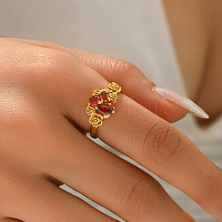 Brass Pave Cubic Zirconia Finger Rings for Women&nbsp;VD2246-4