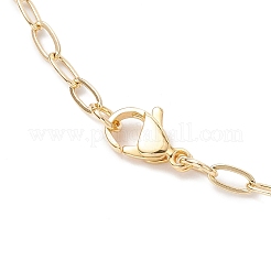 Natural Cultured Freshwater Pearl Rice Brass Paperclip Chain Necklaces&nbsp;NJEW-JN05379-01