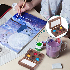 Wood Watercolor Paints Tins Box&nbsp;AJEW-WH0542-84B