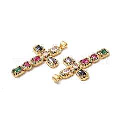 Rack Plating Eco-Friendly Brass Micro Pave Cubic Zirconia Pendants&nbsp;KK-A177-05G