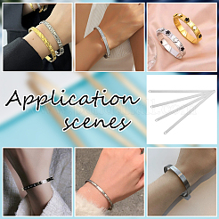 4Pcs Stainless Steel Blank Cuff Bangles&nbsp;DIY-UN0007-35P