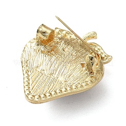 Strawberry Crystal Rhinestone & Acrylic Brooch&nbsp;JEWB-G040-01G