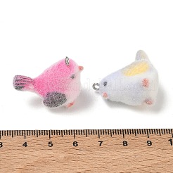 Flocky Opaque Resin Pendants&nbsp;RE-CBA098D-02P