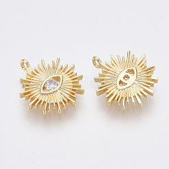 Brass Cubic Zirconia Pendants&nbsp;KK-Q761-51G-NF