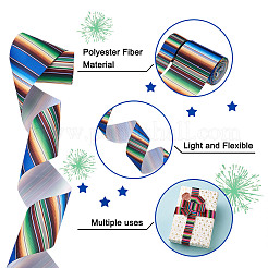 2Rolls 2 Styles Stripe Pattern Printed Polyester Grosgrain Ribbon&nbsp;OCOR-TA0001-37G