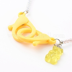 Rainbow Personalized Electroplate Glass Beaded Necklaces&nbsp;NJEW-JN03410-03