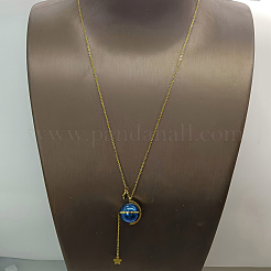 Stainless Steel Blue Planet Pendant Necklaces for Daily Wear and Parties&nbsp;QY7918