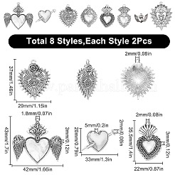 8 Styles Tibetan Style Alloy Pendants&nbsp;FIND-SC0010-46