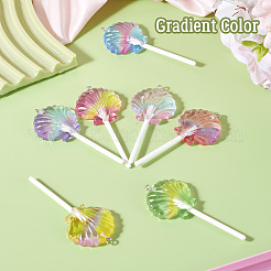 14Pcs 7 Colors Gradient Color Transparent Resin Big Pendants&nbsp;FIND-TA0004-65