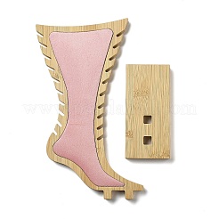 Foot Shaped Bamboo Anklet Storage Jewelry Rack&nbsp;ODIS-G018-01D