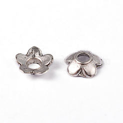 Tibetan Style Alloy Bead Caps&nbsp;TIBEB-P002-08AS-NR