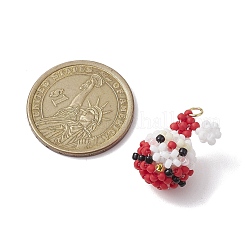 Christmas Theme Handmade Glass Seed Beads Woven Pendants&nbsp;PALLOY-MZ00215