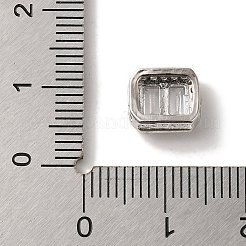 Rack Plating Brass Micro Pave Clear Cubic Zirconia Rectangle Multi-Strand Links&nbsp;KK-A229-24P