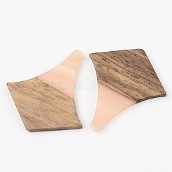 Opaque Resin & Walnut Wood Pendants&nbsp;LS-RESI-S389-055A-C02