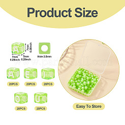 100Pcs 5 Colors Transparent Acrylic Beads&nbsp;TACR-TA0001-55A