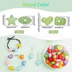 200Pcs 2 Style  Frosted and Transparent Acrylic Beads&nbsp;FACR-PH0001-03