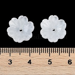 Transparent Spray Paint Glass Bead Caps&nbsp;GLAA-H035-04