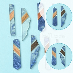 8Pcs 4 Styles Transparent Resin & Walnut Wood Pendants&nbsp;RESI-FS0001-77