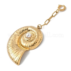 304 Stainless Steel Conch Pendant Decorations&nbsp;STAS-K308-08G