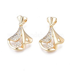 Brass Micro Pave Clear Cubic Zirconia Pendants&nbsp;KK-N232-239