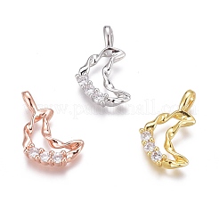 Brass Micro Pave Clear Cubic Zirconia Pendants&nbsp;ZIRC-O035-16