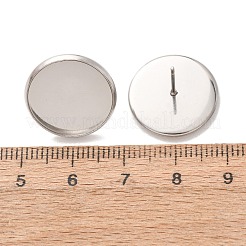 201 Stainless Steel Stud Earring Settings&nbsp;SA-CBAB174-01P-C